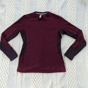 Ibex wool long sleeve wine/maroon size L